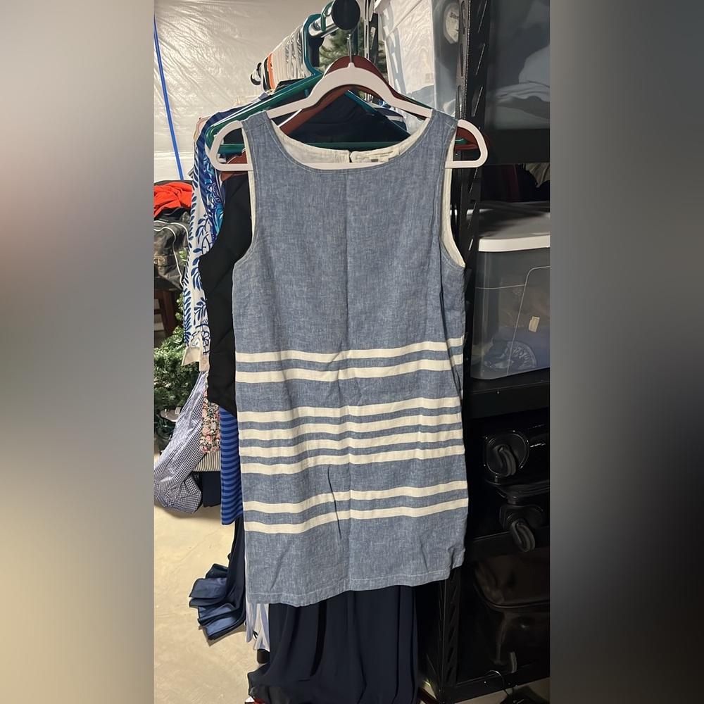beachlunchlounge Blue and White Striped Dress